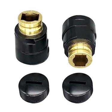 Imagem de 2 peças de tampas de esmerilhadeira de ângulo preto com suporte de porca de borracha, peças de ferramentas elétricas com suporte de escova de carbono