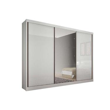 Imagem de Guarda Roupa Solteiro 3 Portas (1 C- Espelho) E 6 Gavetas Toulon-sonetto Plus Branco -  Horizonte