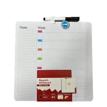 Imagem de Lousa De Planejamento Semanal Quadro Magnetico Planner Multiuso Tarefas Recados Anotacoes Aviso Completa Caneta Ima
