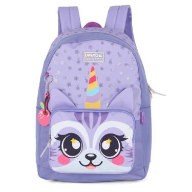 Imagem de Mochila Escolar Infantil Bolsa Costas Menina Up4you Cute Pet, Roxo