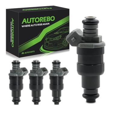 Imagem de Conjunto de 4 injetores de combustível compatíveis com Dodge Dakota 1996-2002 Jeep Cherokee 1996-2000 TJ Wrangler 1997-2002 2.5L L4# Substitui FJ682 RL030778AB 53030778AB 53030778 812-12-16 1128