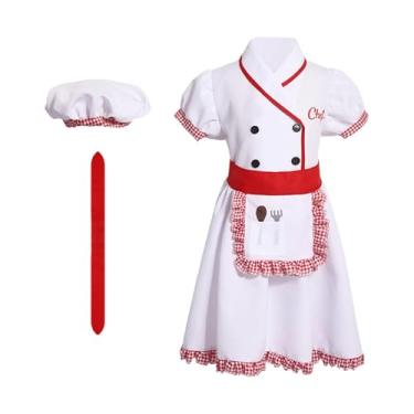 Imagem de Deevoka Traje de chef para crianças, conjunto de fantasias para chef, dramatização de festas, bailes de máscaras, S