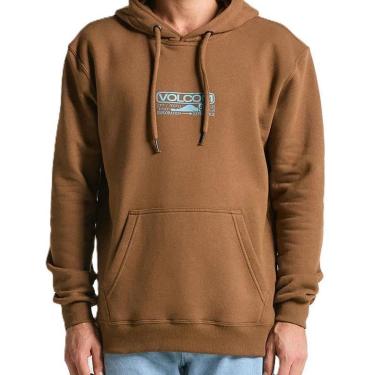 Imagem de MOLETOM VOLCOM CANGURU FC OUT THERE MARROM MASCULINO-Masculino