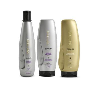 Imagem de Shampoo e Mascara Matizante Blond+Finalizador Blond-Aneethun