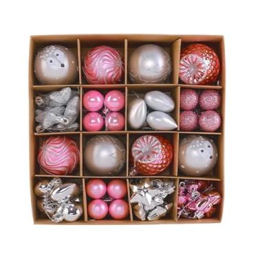 Imagem de shamjina 65 pingentes decorativos para pendurar na árvore de Natal, ideais para guirlandas e arranjos natalinos, Rosa Prata