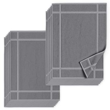 Imagem de Pearl Linens Pacote com 12 tapetes de banho de algodão laváveis 45 x 63 cm - Conjunto de tapetes de banheiro macios e absorventes, não tapetes de banheiro após o chuveiro, tapete de banheira felpudo