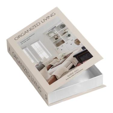 Imagem de Caixa de armazenamento de livros falsos com tampa, decoração decorativa de casa de livro falso para mesa de escritório e estante de livros, compartimento oculto secreto para papelaria e controle