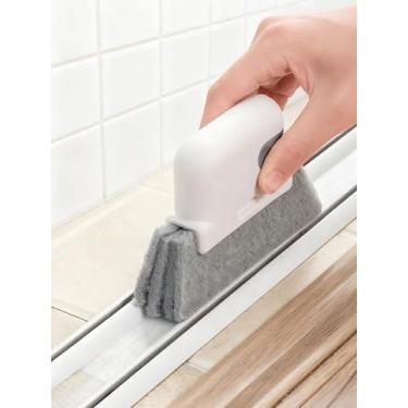 Imagem de Kit universal de limpeza de janela e carro: escova Groove, ferramenta de costura de trilha/lacuna, linha de porta deslizante/agente de limpeza de louver. (preto)