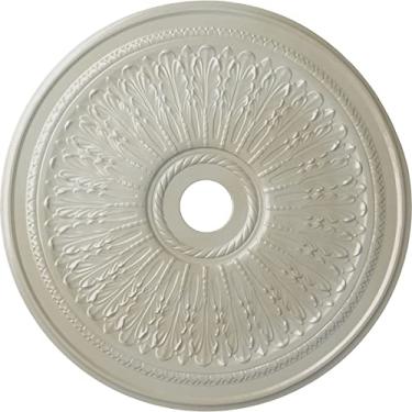 Imagem de Medalhão de teto Ekena Millwork CM29OAACS 29 1/8" OD x 3 5/8" ID x 1" P folha de carvalho (serve para toldos até 6 1/4"), cobre antigo, 29 1/8"OD x 3 5/8"ID x 1"P (Fits Canopies up to 6 1/4"), Hand-Painted Flash Blue