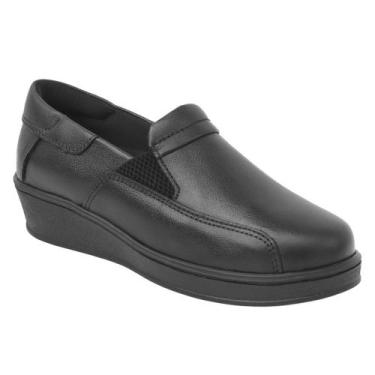 Imagem de Sapato Anabela Feminino Em Couro Conforto Dia a Dia - PIRES SHOES, 36,