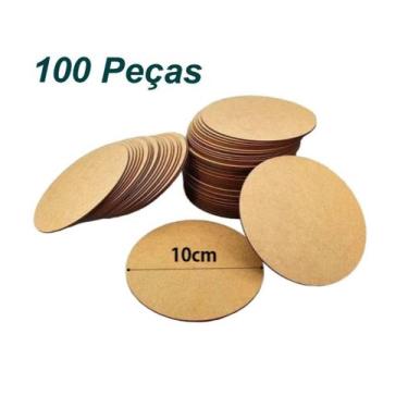 Imagem de 100 Bolachas Porta Copo De Madeira Mdf 10 x 10 cm Corte A Laser - Manu