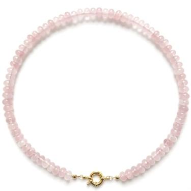 Imagem de MEVOME Colares femininos com contas, gargantilha boho com pedras preciosas coloridas, pedra natural, feito à mão, moda verão, outono, inverno, meditação, banhado a ouro 18 K, moderno, arco-íris, joias