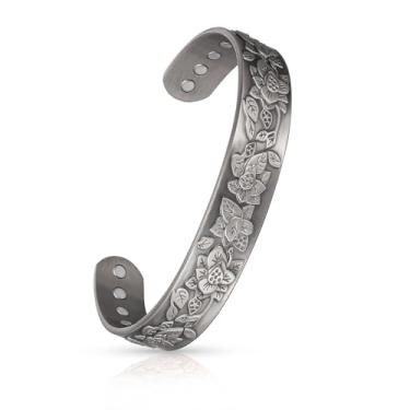 Imagem de EnerCoppeX Pulseira magnética de cobre para mulheres - joia detox com ímã de 3500 gauss, pulseira ajustável (tipo G)