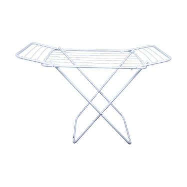 Imagem de Varal De Chão Com Abas Retrátil Dobrável Reforçado Branco 152 Cm - Gudim