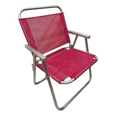 Imagem de Cadeira De Praia Conforto Oversize 140kg Sanete Ronchetti Cor Rosa