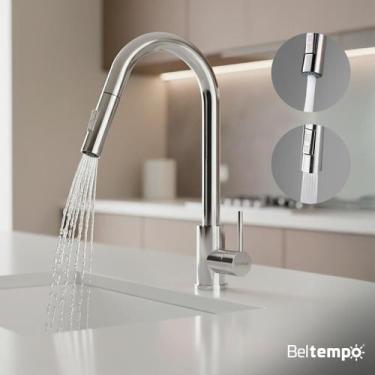 Imagem de Torneira Para Cozinha De Mesa Gourmet Monocomando Quente E Frio Bica M