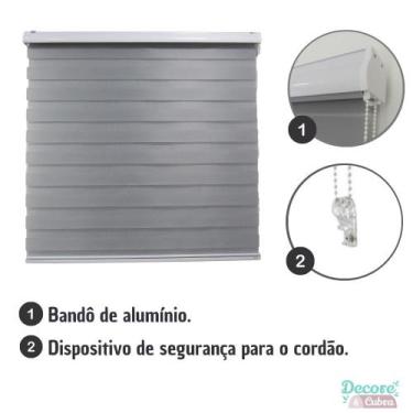 Imagem de Persiana Rolo Double Vision Zebra 160larg x 160altcom bando Pronta par