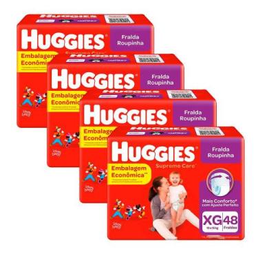 Imagem de Kit Fralda Huggies Roupinha Supreme Care XG 192 Unidades