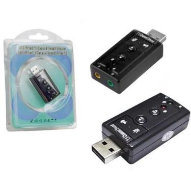 Imagem de Placa De Som Usb 7.1 Canais Notebook Pc Adaptador Audio - MLS