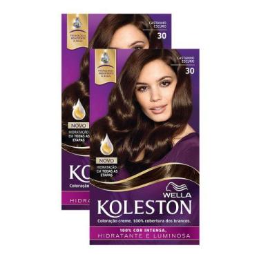 Imagem de Kit 2 Tinta de Cabelo Koleston Castanho Escuro 30