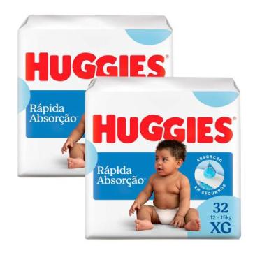 Imagem de Kit 2 Fralda Huggies Tripla Proteção Tamanho XG Pacote Mega 32 Fraldas
