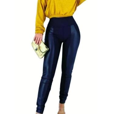 Imagem de Calça Legging Flanelada com cirrê Feminina Montaria Cintura Alta - Cos