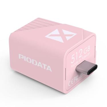 Imagem de Piodata Backup em bastão de fotos para iPhone: cubo de dados de 512 GB certificado Apple MFi rosa - Flash Drive USB tipo C de armazenamento automático para iPad/Android/telefone