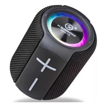 Imagem de Caixa de Som Bluetooth LED TWS USB Cartão TF Entrada P2 Portátil à Prova D’Água Preto