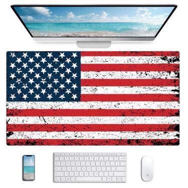 Imagem de Bandeira Americana Protetor de Mesa de Escritório Estendido Computador Casa Mesa Decoração de Jogos Grande Mouse Pad 90 x 40 centímetros
