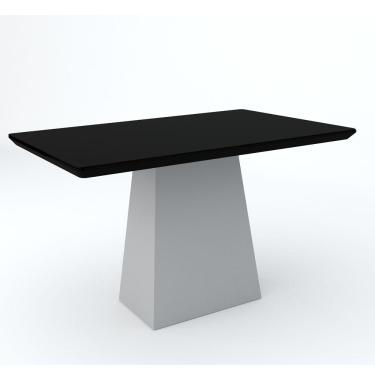 Imagem de Mesa Jantar 4 ou 6 Lugares Bárbara 1,35m Off White Preto
