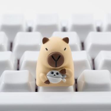 Imagem de ULTRAEQUIP Teclas Artisan Capivara Fofa Peixe Resina 1U ESC Custom Handmade Keycap Substituição para Teclado Mecânico
