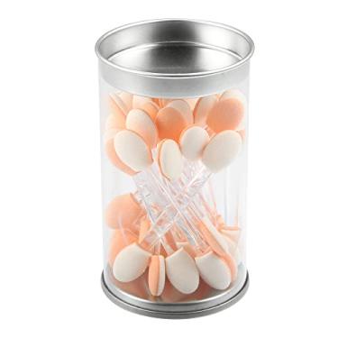 Imagem de 25 aplicadores de esponja de sombra dupla face com recipiente, pincéis de sombra, aplicador de maquiagem, transparente