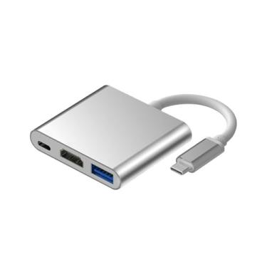 Imagem de Adaptador multiportas USB C Hub com HDMI 4K, USB 3.0, carregamento PD de 100 W compatível com MacBook Pro, Air, conversor AV digital tipo C