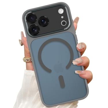 Imagem de ZIYE Capa magnética feita para iPhone 17 Pro Max de 6,9 polegadas [compatível com MagSafe] TPU macio e PC rígido capa de telefone fina anti-arranhões com proteção contra quedas para mulheres e homens