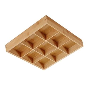 Imagem de Bandeja de Madeira Multi Compartimentos Servindo Bandeja Panela Quente Restaurantes Prato de Sushi (9 compartimentos)