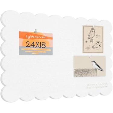 Imagem de Quadro de avisos, quadro decorativo de feltro de 61 x 45 cm, quadro de cortiça alternativo para parede, quadro fotográfico dobrável, quadro de visão autoadesivo, quadro de humor com 20 pinos - branco