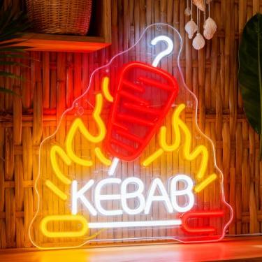 Imagem de Neonawall Neon Signs for Wall Decor Light Up Letters Led Sign Birthday Party Gifts Led Decorative Night Signs Room Decorations Supplies Neon Party Sign for Store Home Dorm Bedroom (Kebab)
