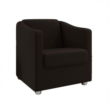 Imagem de Poltrona Decorativa Tilla Suede Pés Cromado Marrom
