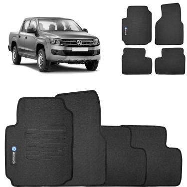Imagem de Jogo de Tapete Borracha Amarok 2010 a 2025 PVC Preto 4 Peças