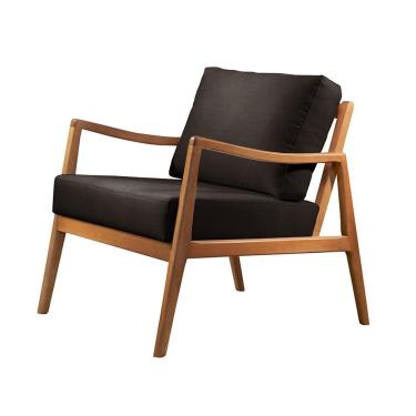 Imagem de Poltrona Giulia Luxo Madeira Maciça Castellar Móbile Corino Preto Corino Preto