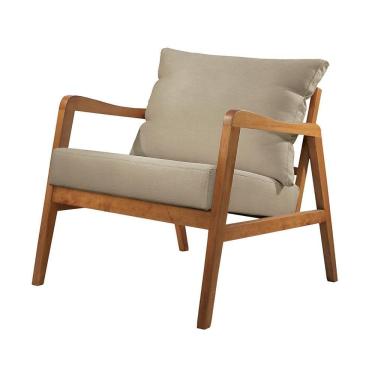 Imagem de Poltrona Bia Luxo Madeira Maciça Castellar Móbile Corino Off White Corino Off White