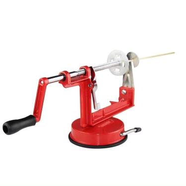 Imagem de Máquina De Cortar Batata Em Espiral Manual Com Ventosa Em Inox Para Legumes, Frutas E Verduras