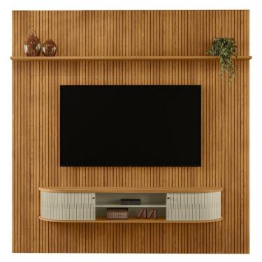 Imagem de Painel Home Suspenso Tv 75 Polegadas New Bugatti Cumaru Opala Madetec