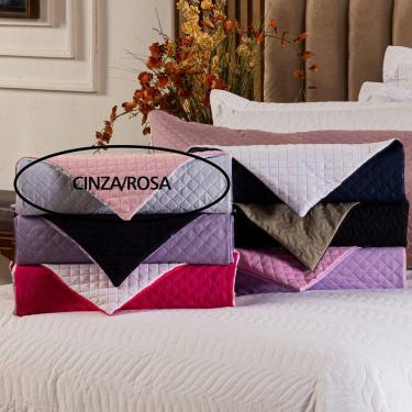 Imagem de Capa Fronha De Xuxão Matelado Dupla Face Avulsa 1,45m X 45cm - Microfibra Matelada Cinza-rosa