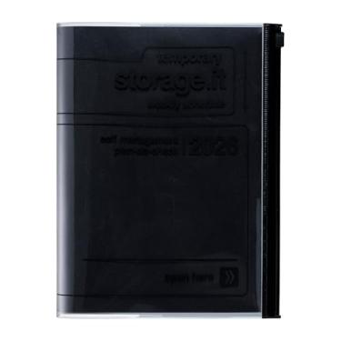 Imagem de MARK'STYLE Agenda vertical semanal A5 de 16 meses (setembro de 2025 a dezembro de 2026) com capa de PVC transparente macia, recarregável, com bolso, para organização e planejamento diário (preto)