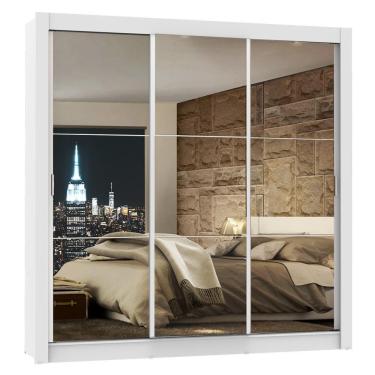 Imagem de Guarda Roupa Lyon 3 Portas com Espelho Branco Madesa