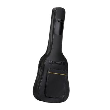 Imagem de harayaa Bolsa para violão acústico com acolchoamento, mochila à prova de poeira, bolsos grandes, capa protetora contra poeira para arquivos de música, cordas, for 38inch 39inch