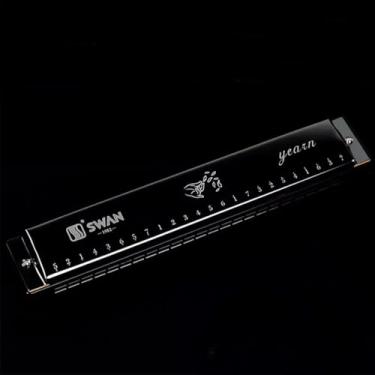 Imagem de Gaita profissional de fileira dupla, ampla gama de 28 furos tocando gaita diatônica chave de C com gaitas padrão para adultos, jogadores profissionais, iniciantes e estudantes, superfície de metal