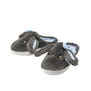 Imagem de Pantufas de coelho para crianças, meninos, meninas, laço de animal fofo, fofo, confortável, desenho animado, mulher, coelho engraçado, travesseiro de nuvem, casa, quarto, casa, para sapatos internos