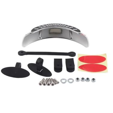 Imagem de Espelho Retrovisor de Grande Angular para Motocicleta, Espelho de Varredura do Piloto 180 Graus de Visão Motocicleta Montagem do Pára-brisas Espelho Retrovisor